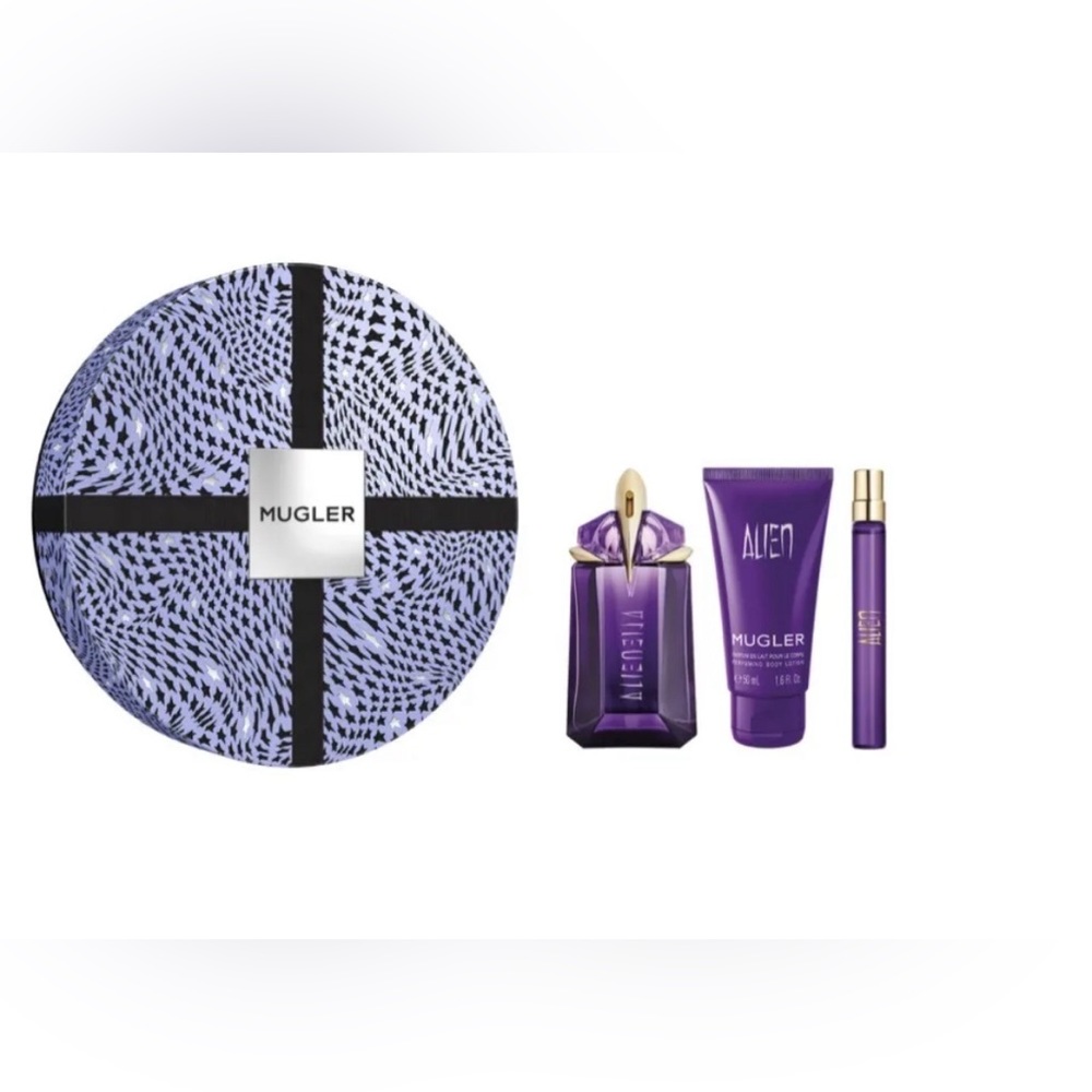 Mugler Alien 3 Pc Gift Set Eau de Parfum Spray 2 oz + Lotion +Travel Spray 10ML